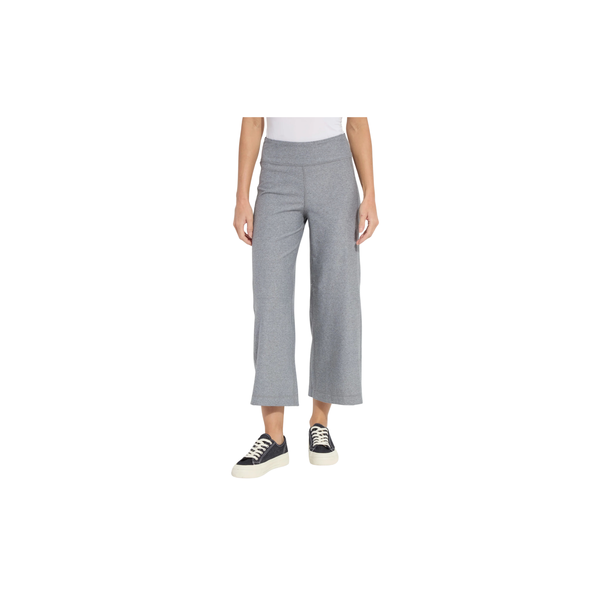 Lysse Jovie Reversible Wide Leg Crop Jogger -True Navy/Grey Melange