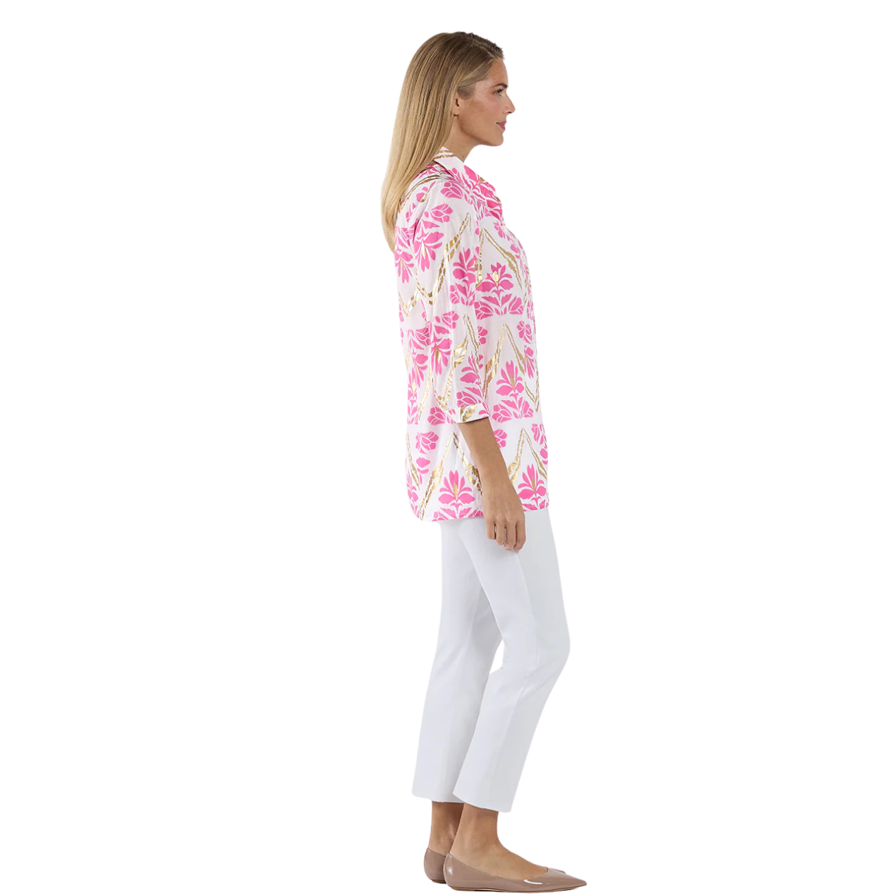 Jude Connally Sharon Top -Gilded Flora White Gold