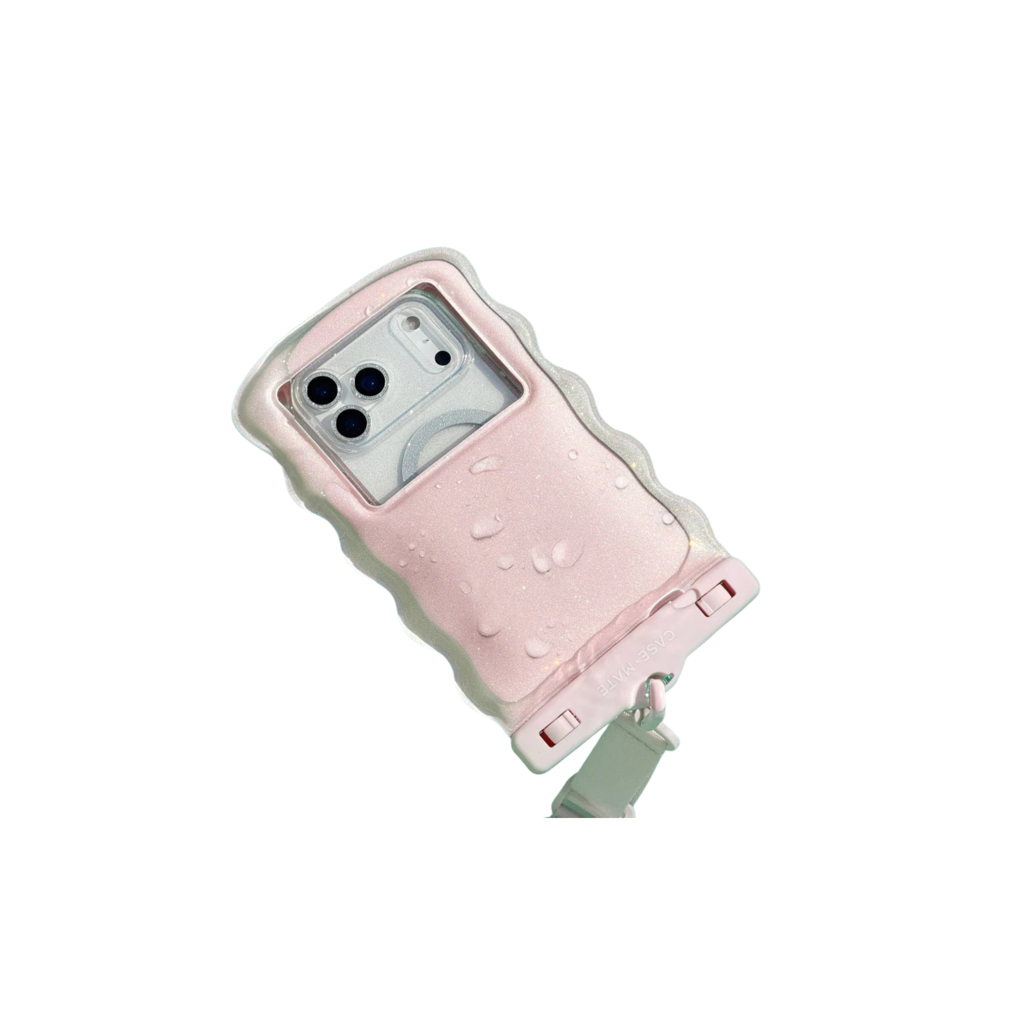 Case Mate Wavy Waterproof Floating Phone Pouch -Ballet Pink Twinkle