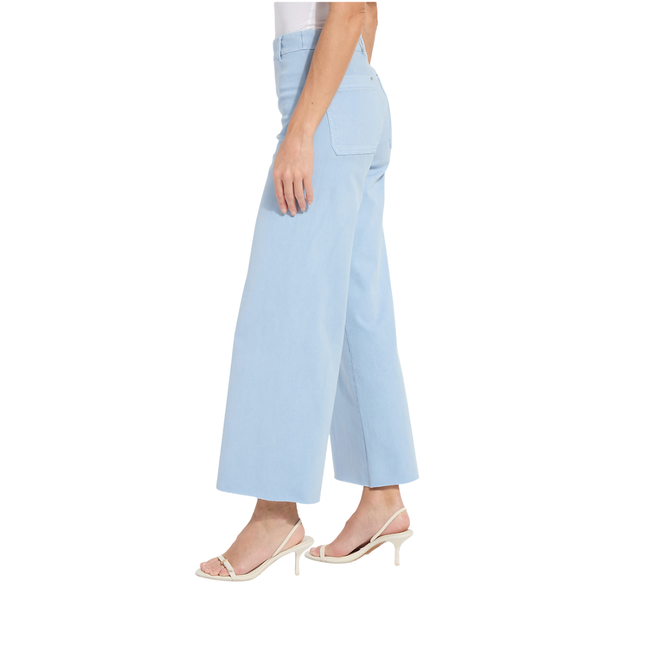 Lysse Erin Wide Leg Denim Pant -Antique Wash Chalk Blue