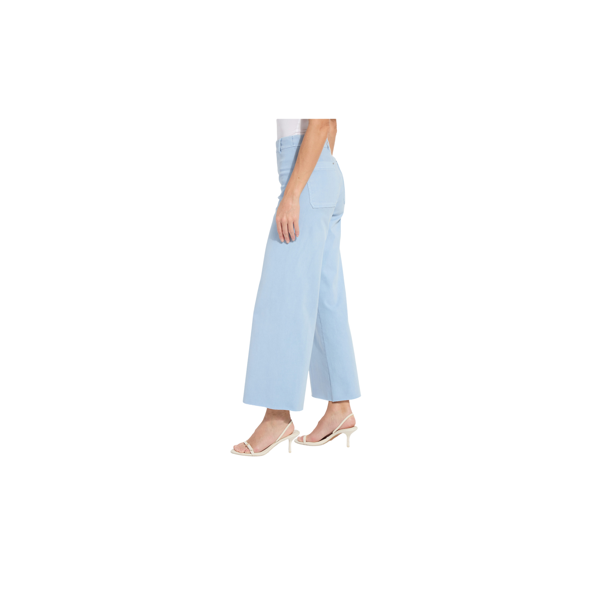 Lysse Erin Wide Leg Denim Pant -Antique Wash Chalk Blue