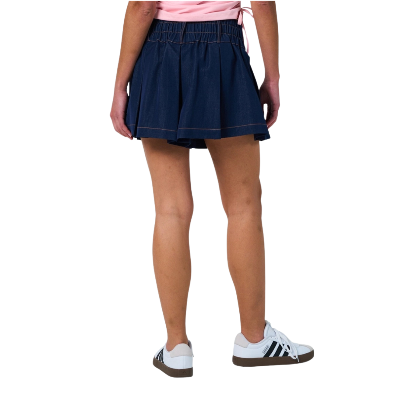 The GREii Pleated Denim Skort -Dark Denim