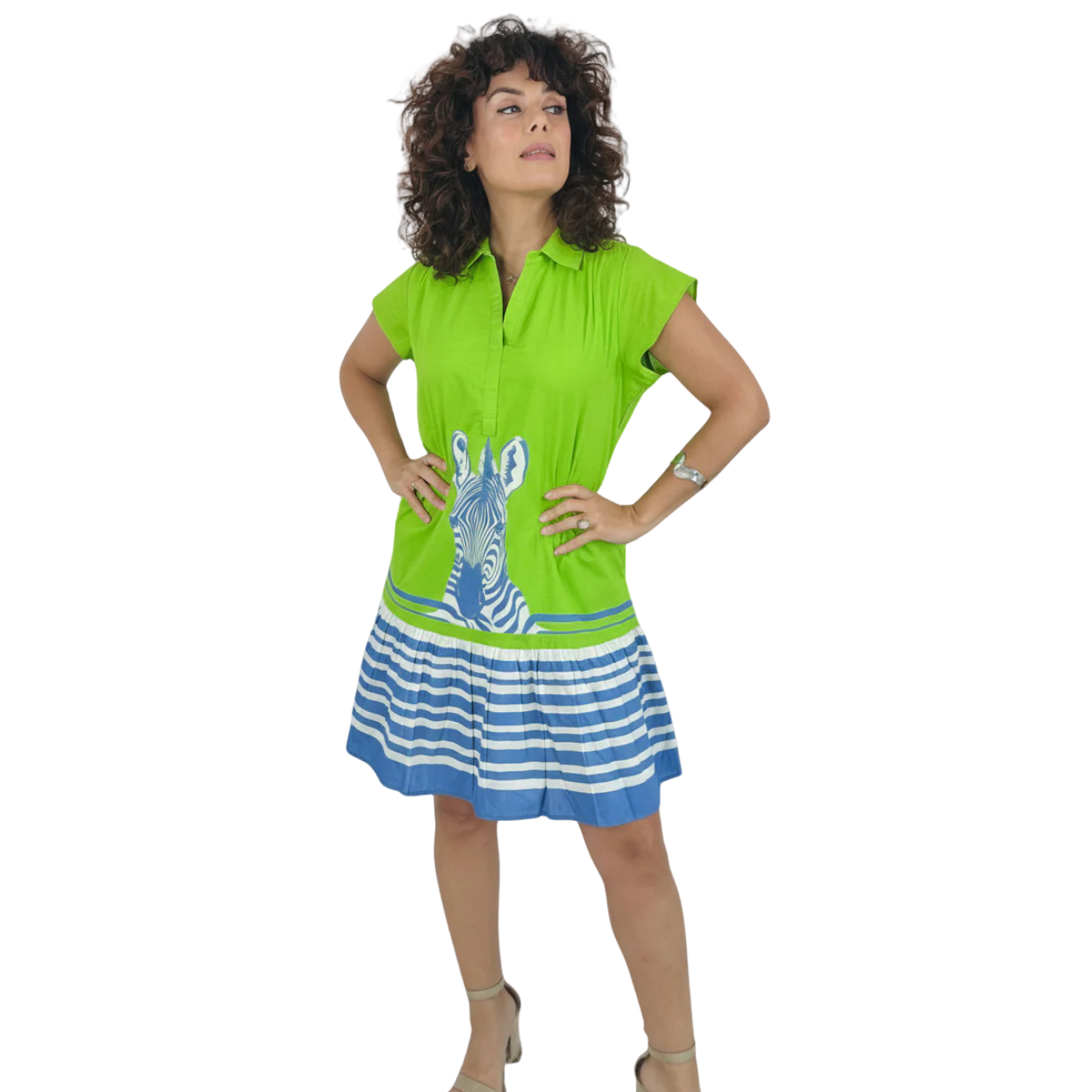 IslaPayal Havana Mini Dress -Zebra Lime