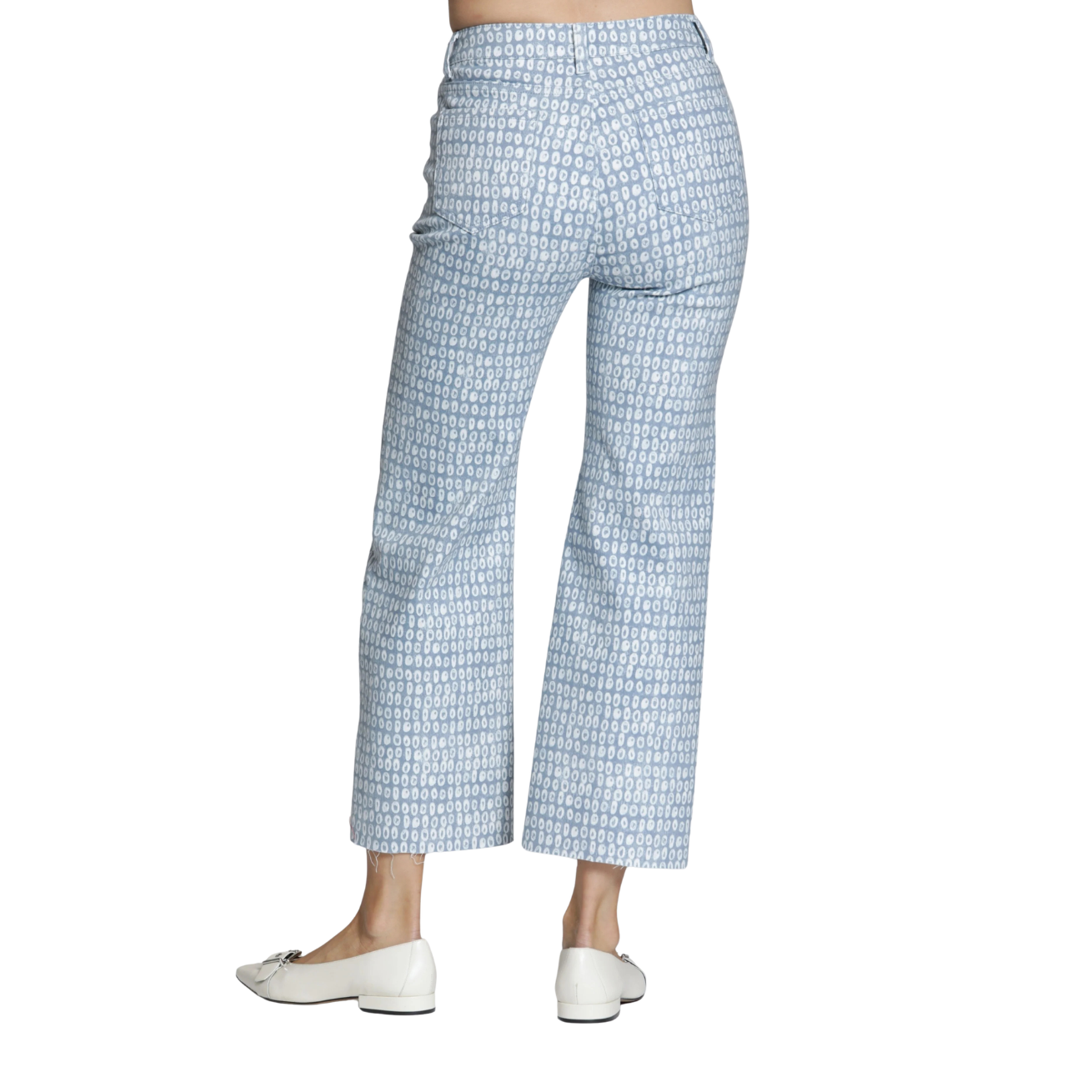 APNY Wide Leg Crop Jean -Blue/White