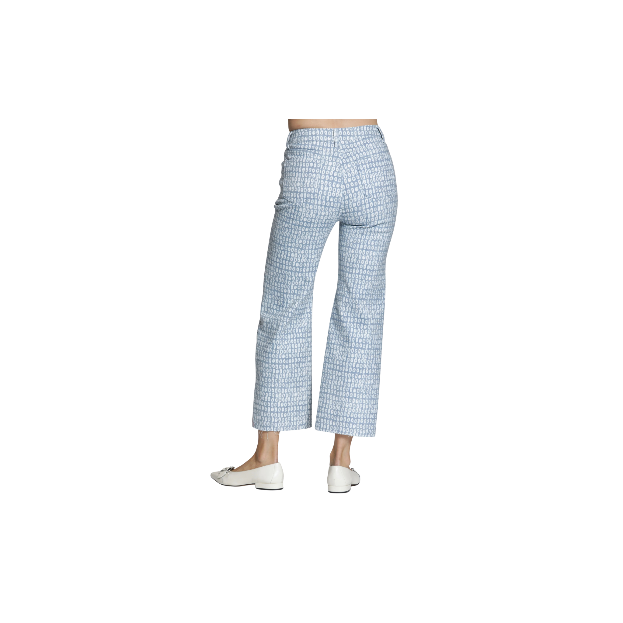 APNY Wide Leg Crop Jean -Blue/White