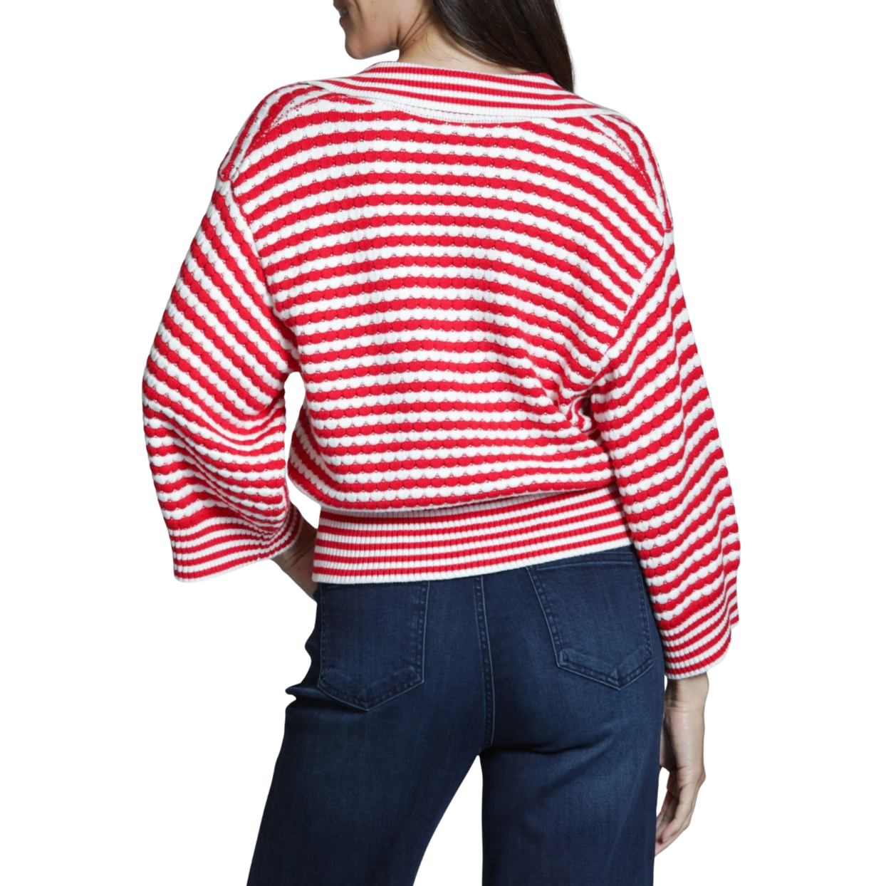 APNY Strip Knit Sweater -Red/White Stripe