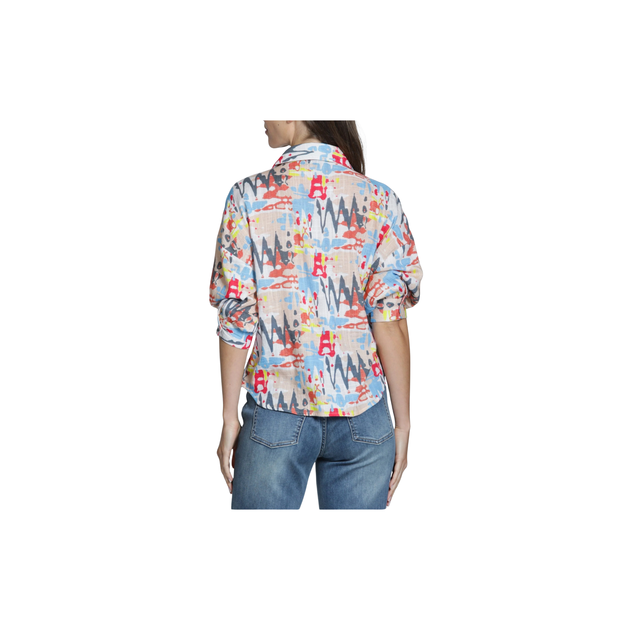 APNY Shirt with Blouson Sleeves -Blue Multi