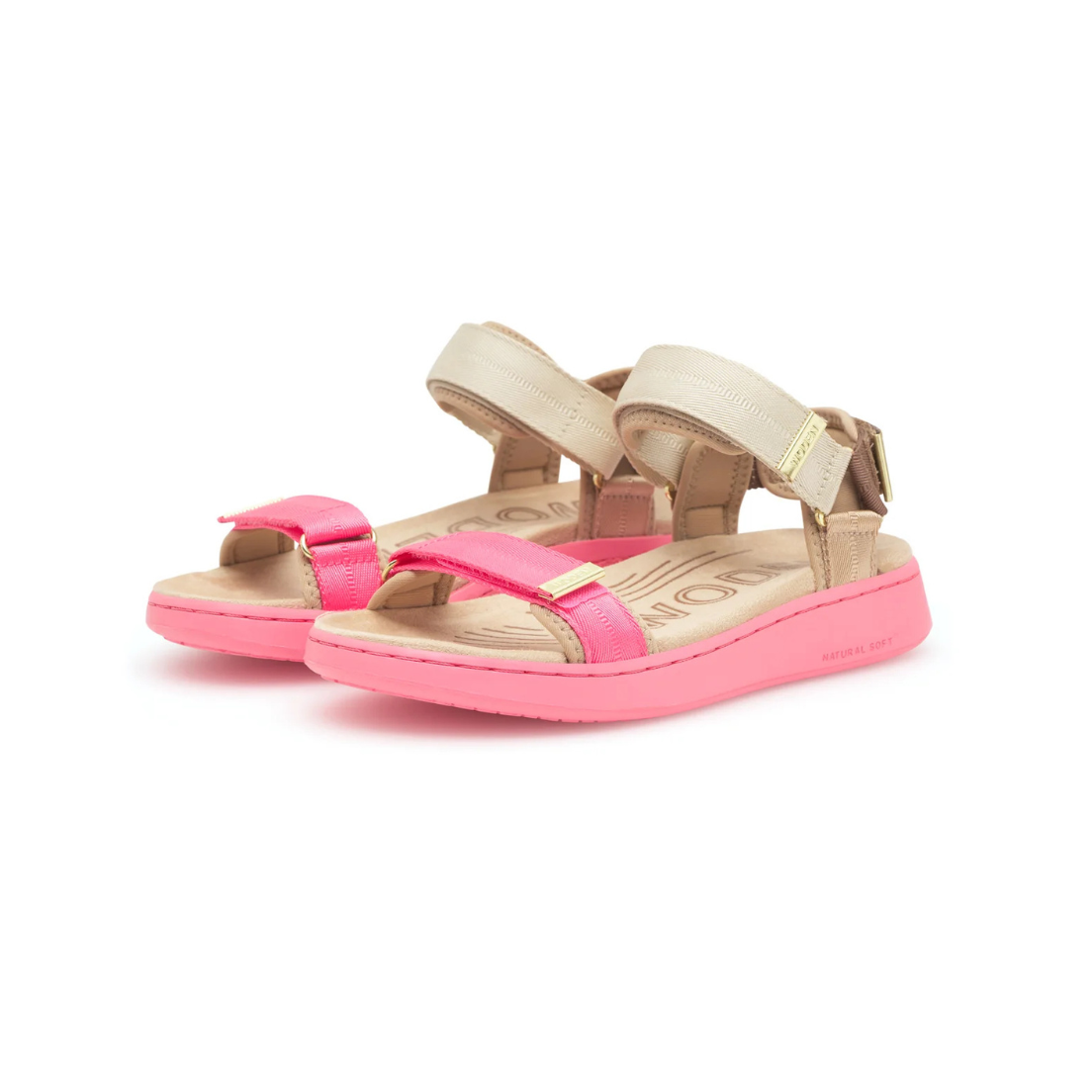 Woden Line Tricolor Sandal-Raspberry Multi