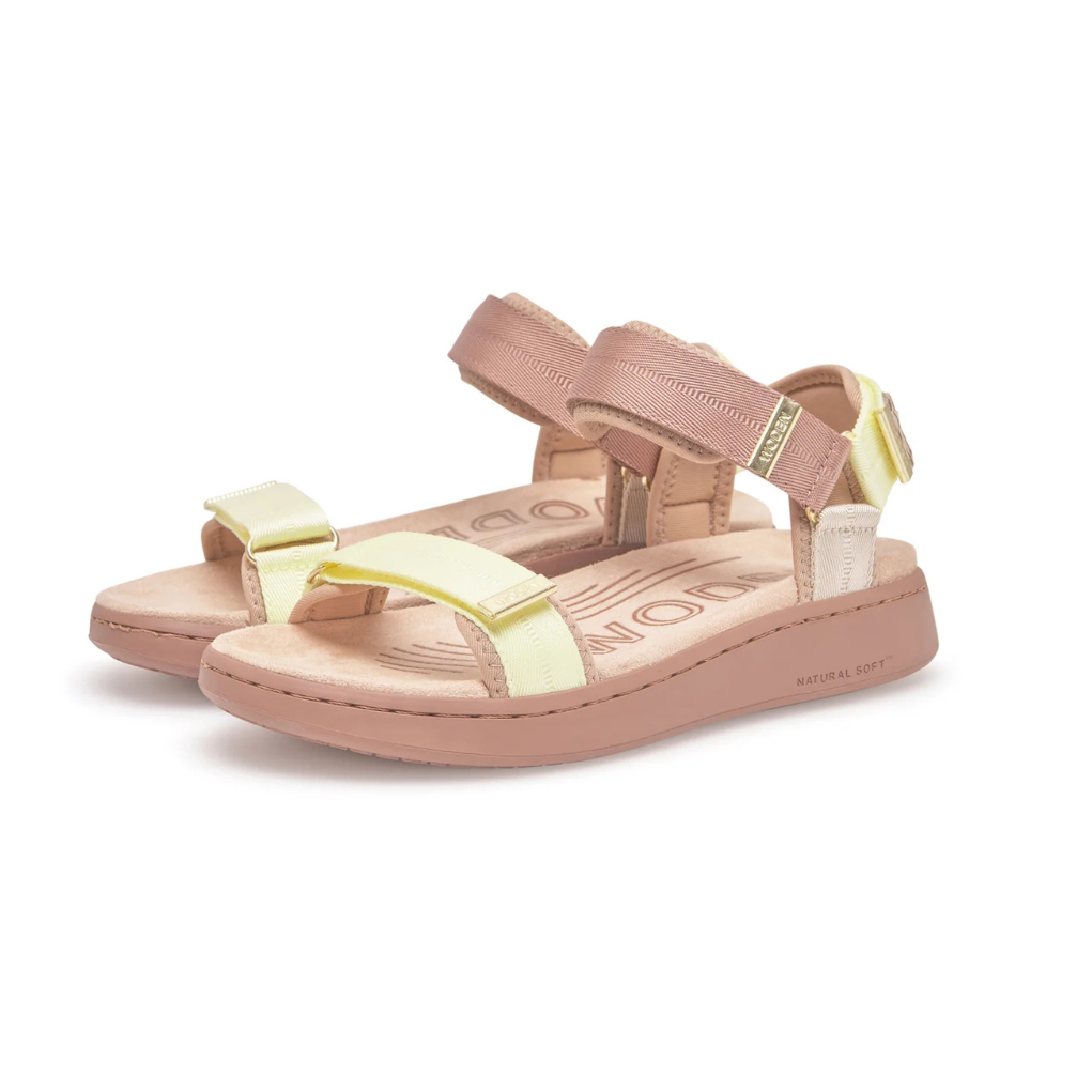 Woden Line Tricolor Sandal-Taupe Multi