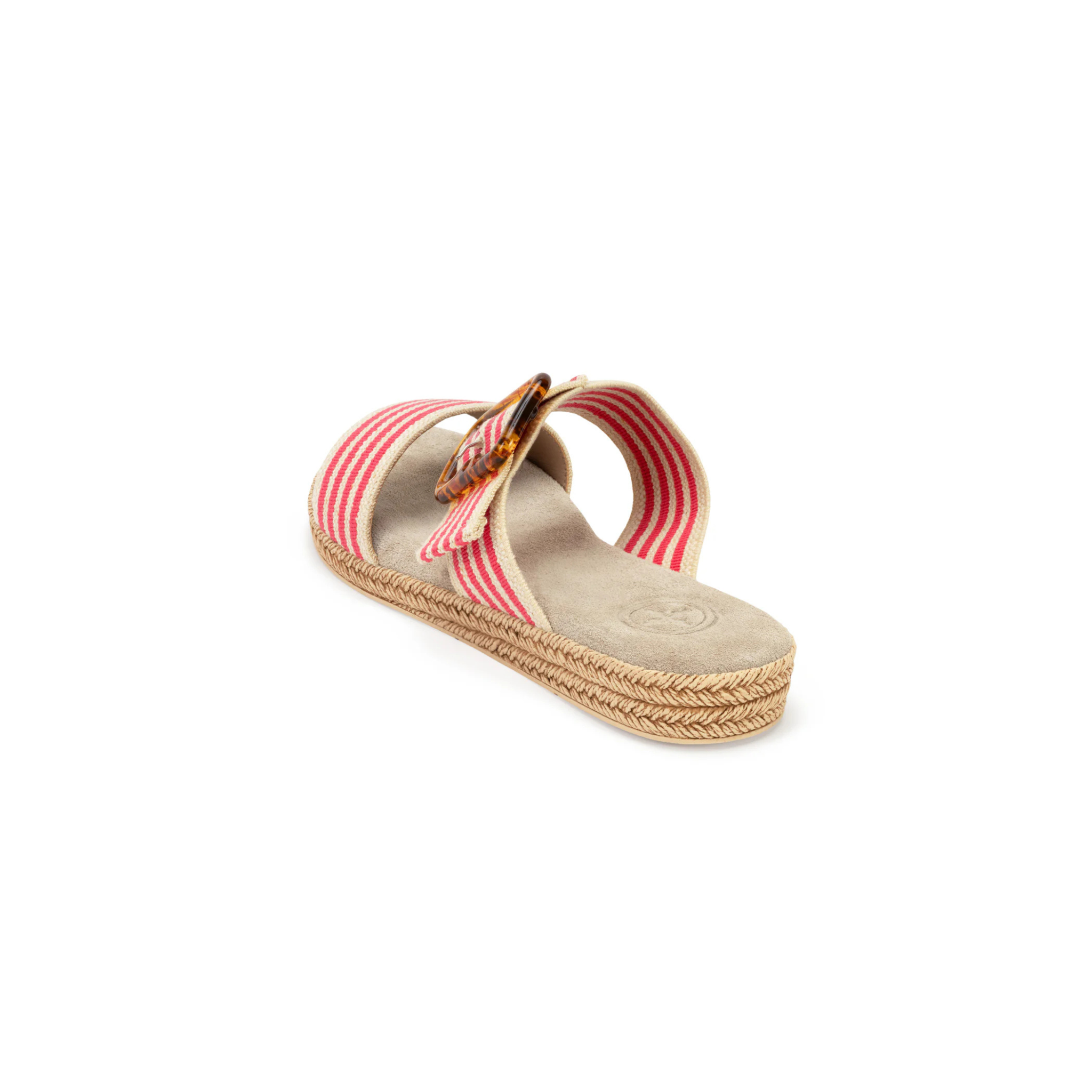 Charleston Shoe Co. Hunter Sandal -Pink Linen Stripe