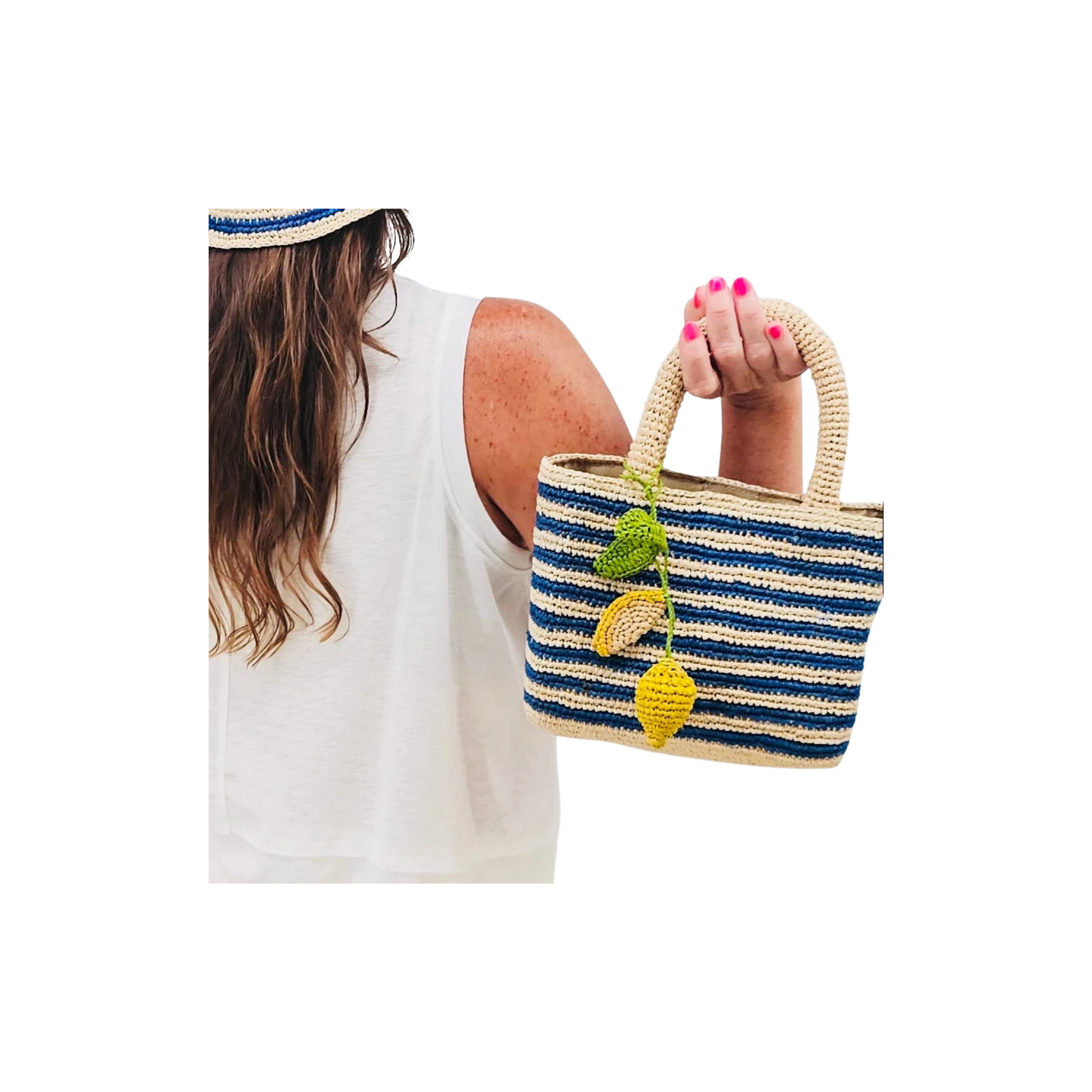 Lemon Raffia Bag Charm