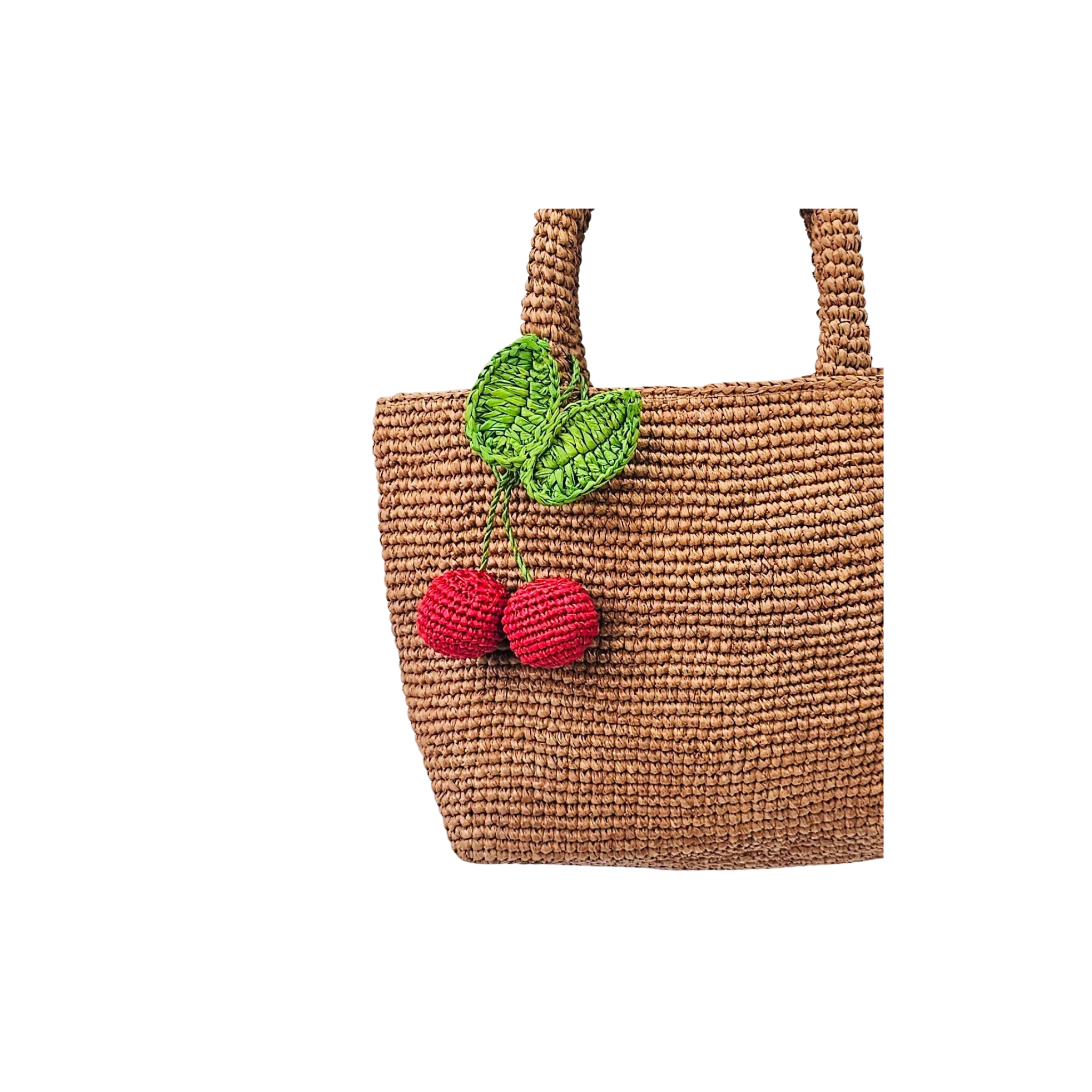 Cherry Raffia Bag Charm
