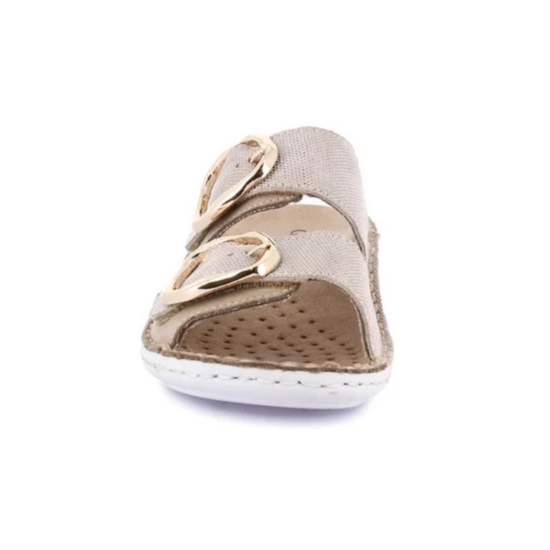 Grunland Dami Bi-material Slide Sandal with Maxi Buckle -Corda