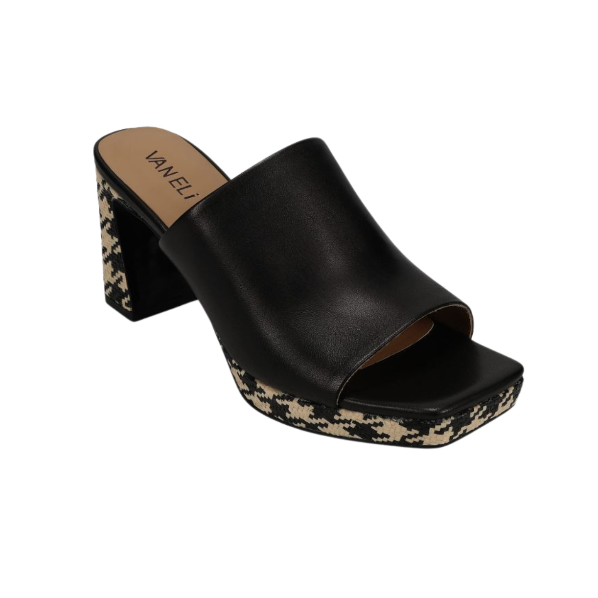 Vaneli Mantie Slide Platform Sandal -Black Nappa