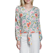 APNY V-Neck Tie Front Top -Tanglebloom