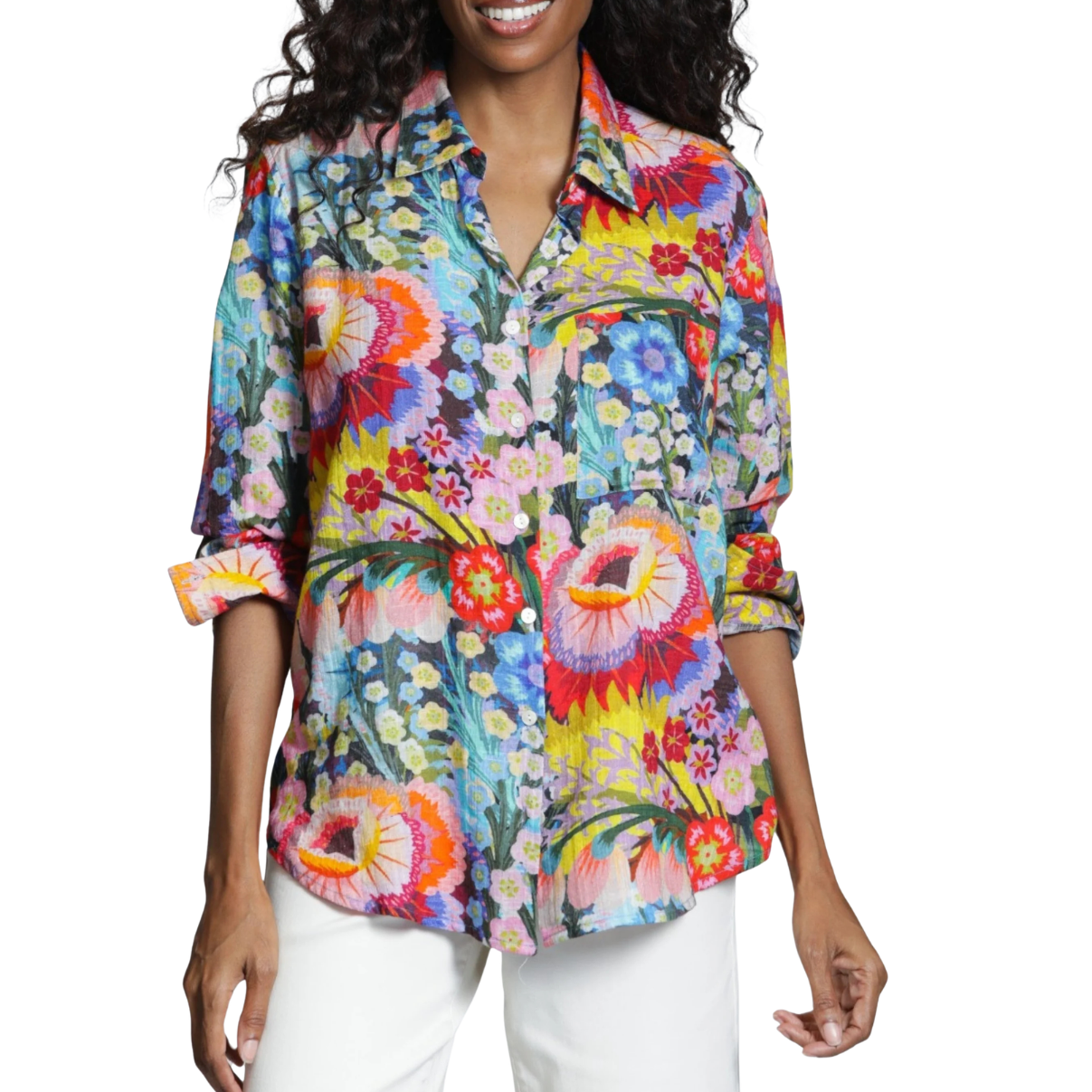 APNY Boyfriend Button-up Shirt -Painted Meadow