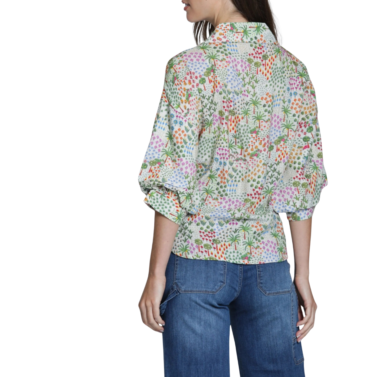 APNY Shirt with Blouson Sleeves -Miniature Oasis