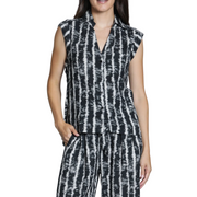 APNY Sleeveless Shirt with Cross-over Sleeve Detail -Monochrome Wash