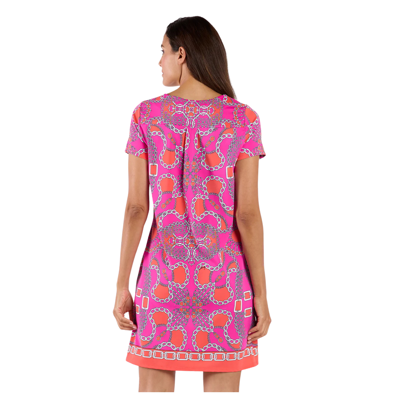 Jude Connally Ella Dress -Heritage Chains Hot Pink