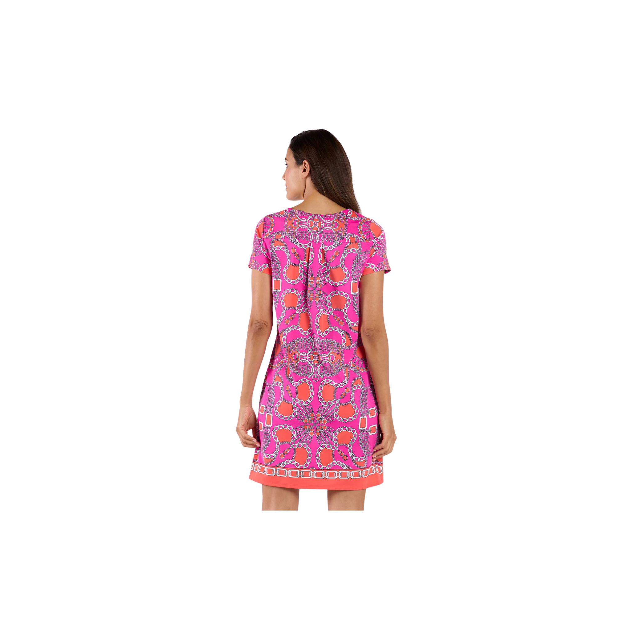 Jude Connally Ella Dress -Heritage Chains Hot Pink