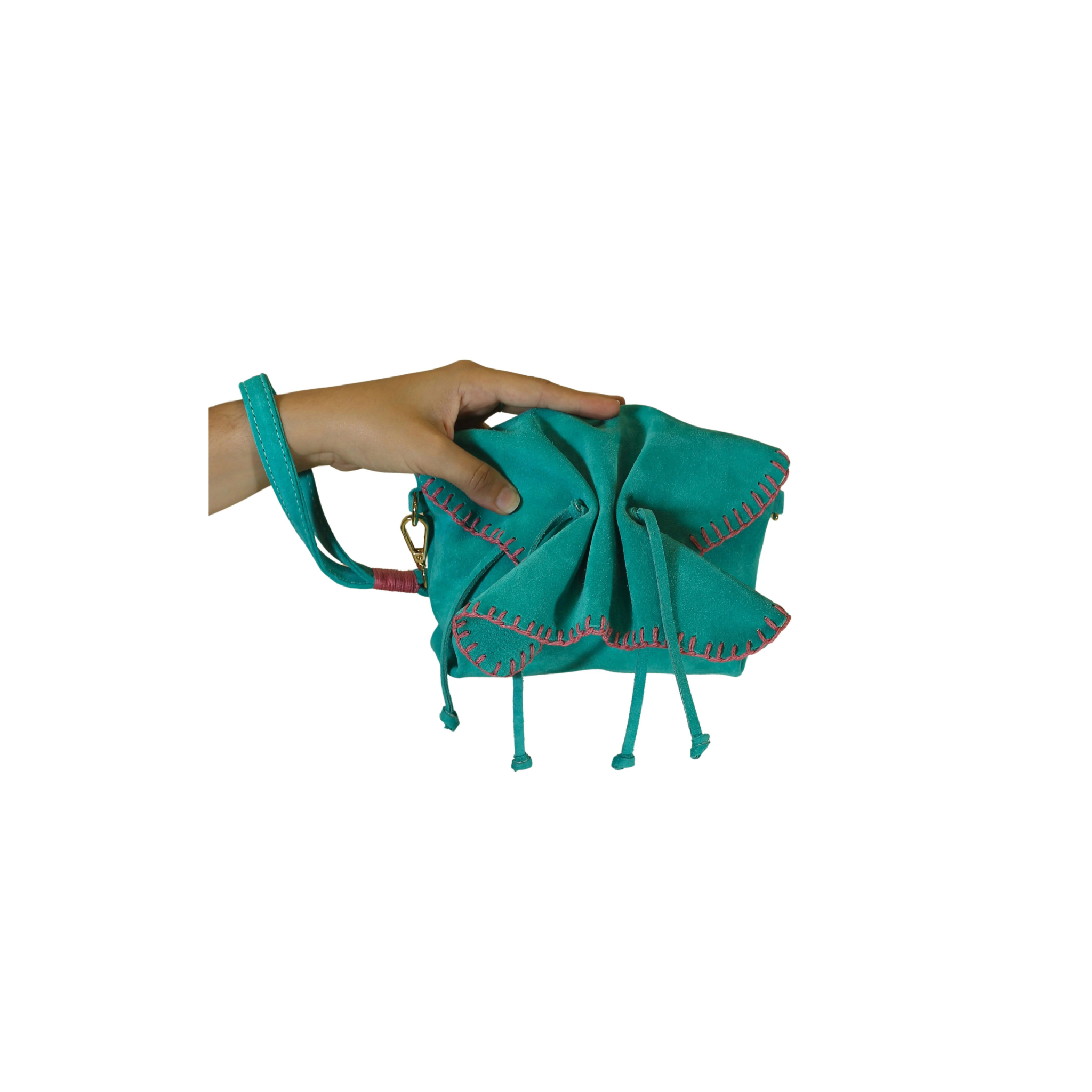 Carlos Falchi Mini Butterfly Bag -Sky Suede