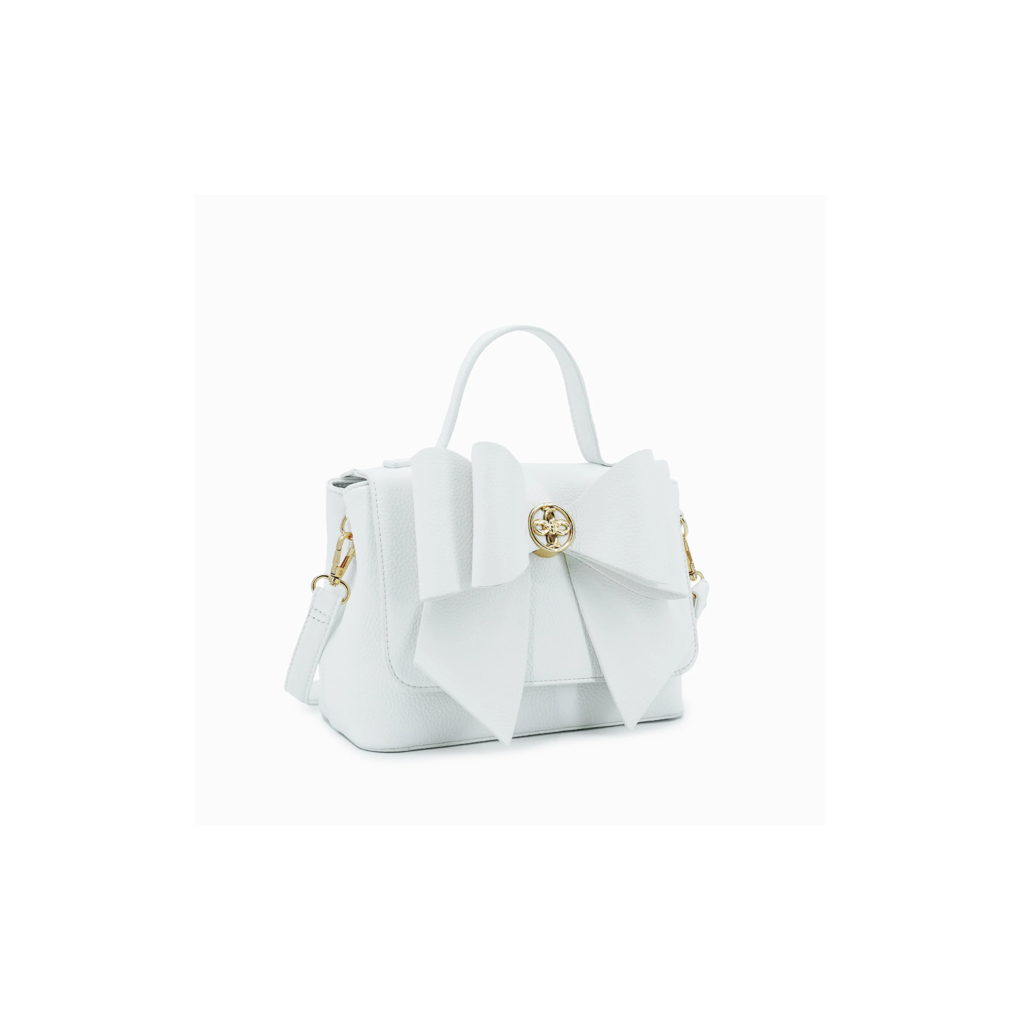 Zoey Double Bow Crossbody Bag-White