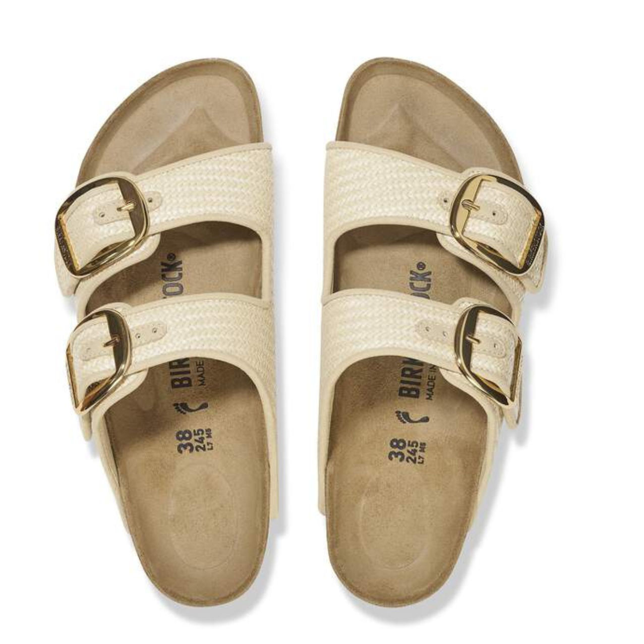 Birkenstock Arizona Big Buckle -Raffia Natural (Narrow Width)