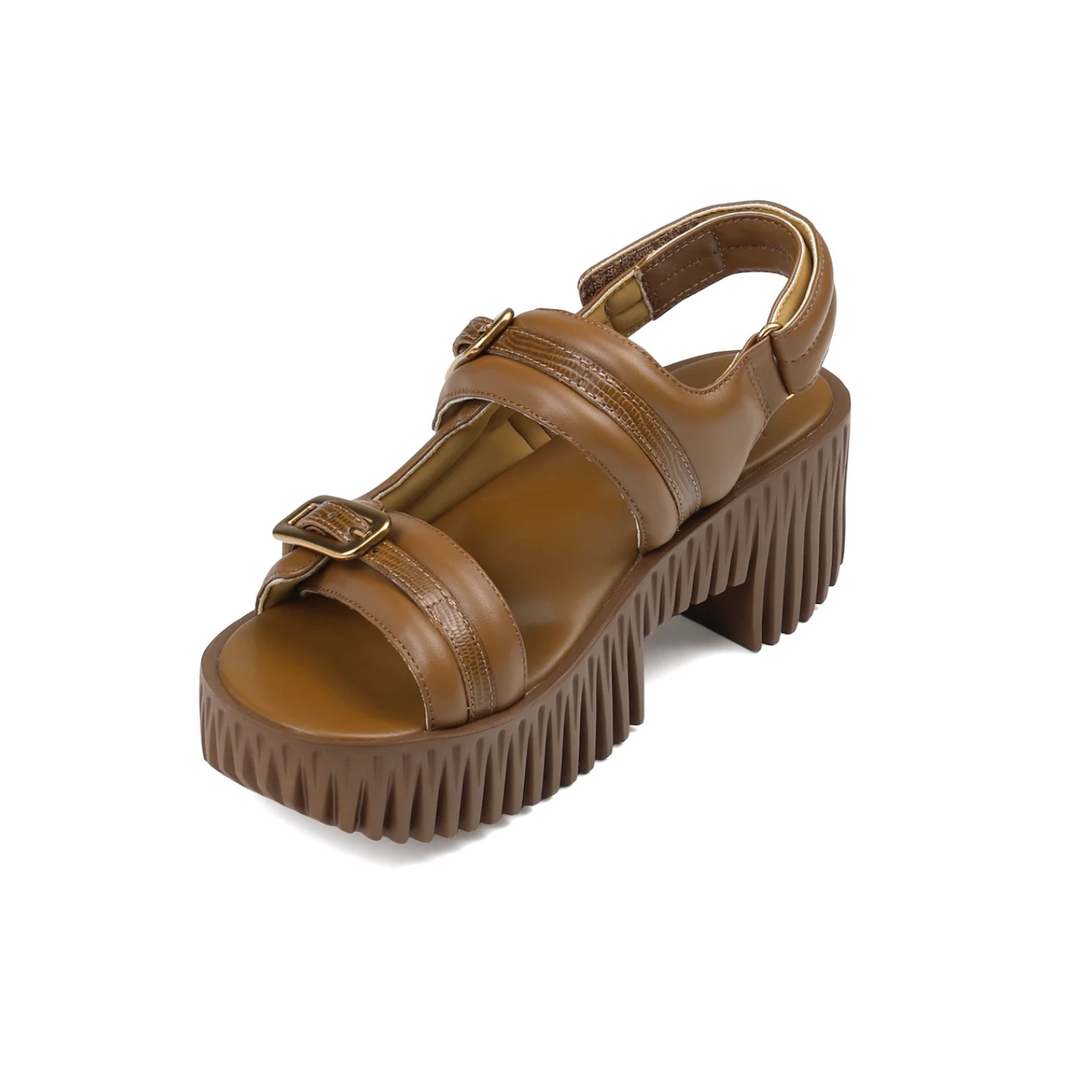 4CCCCEES Plia Kiko Platform Slingback Sandal -Brown