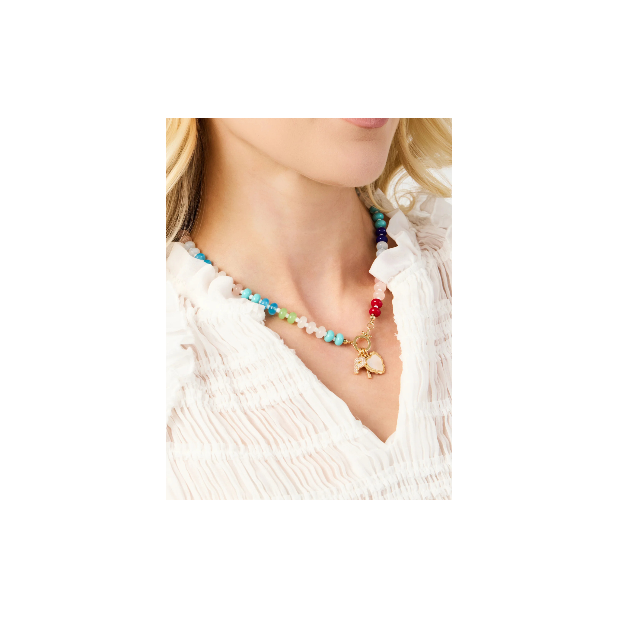 Michelle McDowell Thea Stone Charm Necklace -Multi