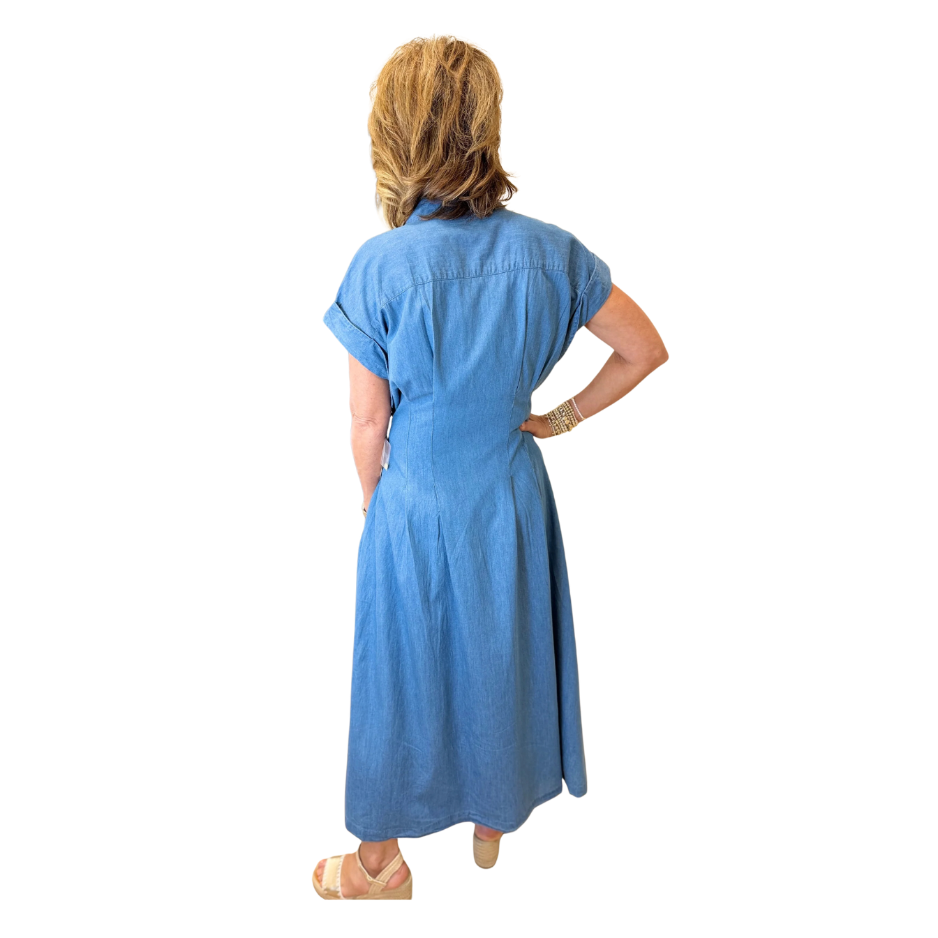 APNY Tie Front Dress -Indigo