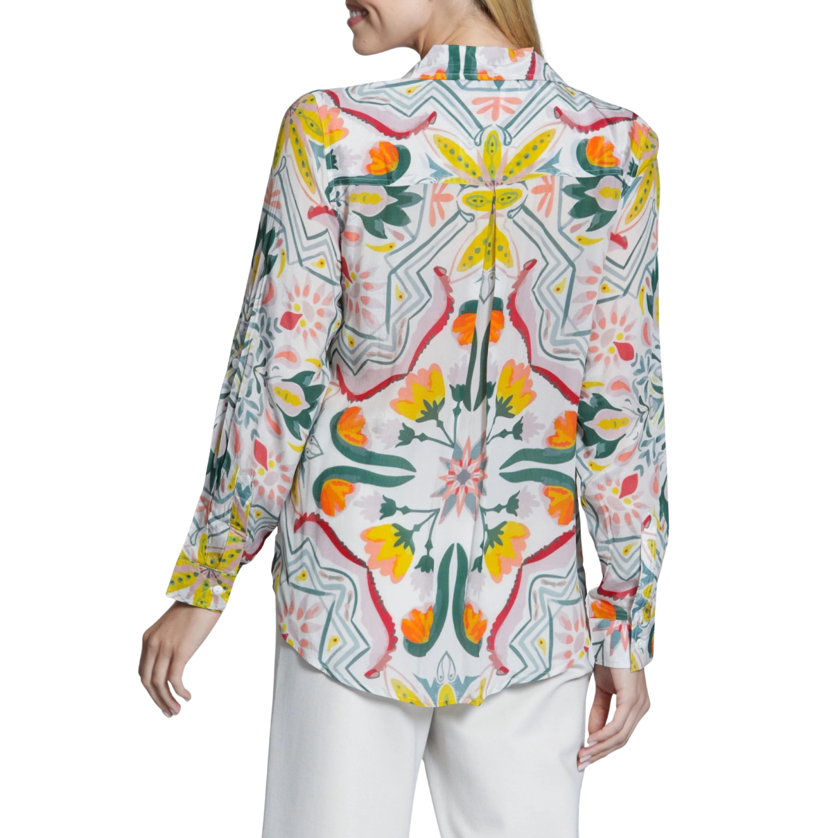 APNY Button-up With Roll-up Sleeve Shirt -Mediterranean Mosaic