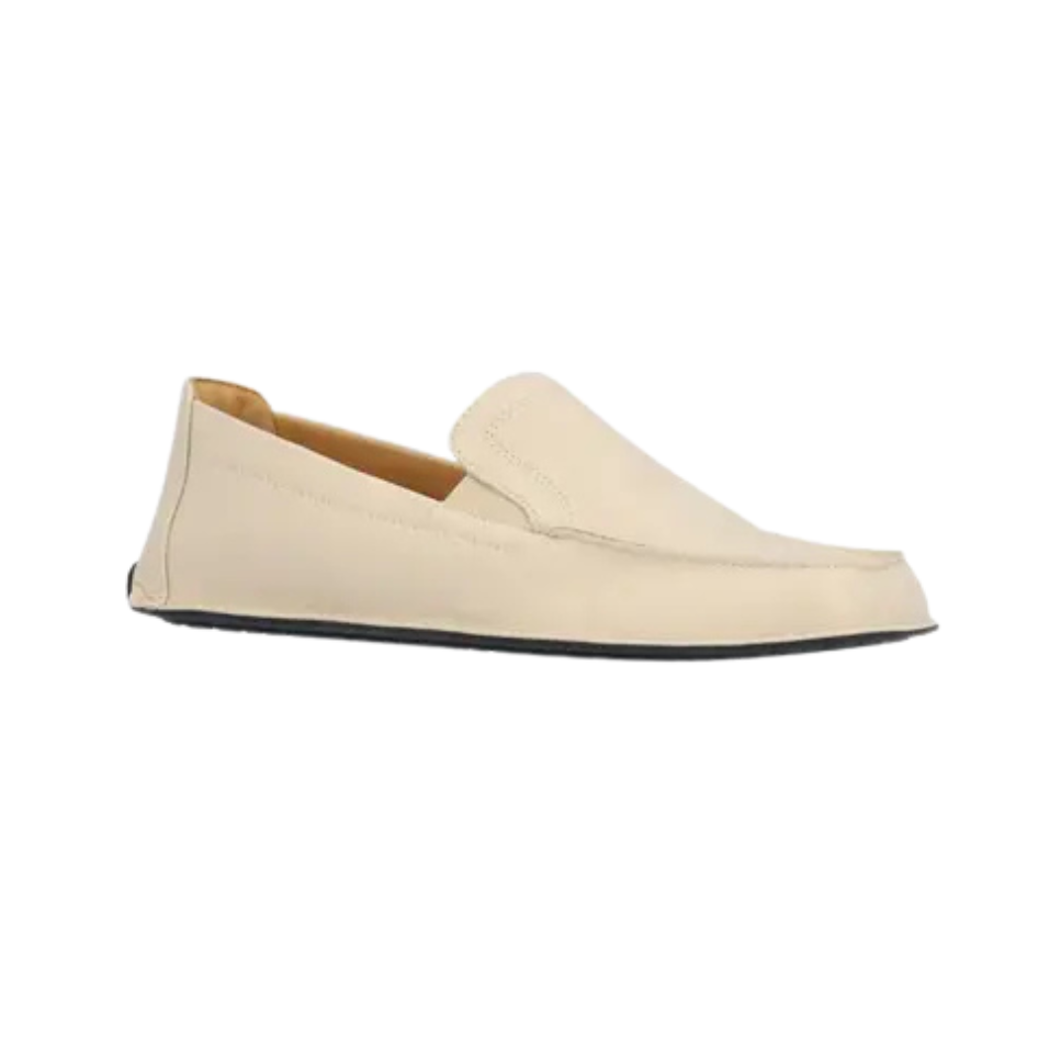 L'Amour Des Pieds Falira Leather Driver Flats -Cream Lamba