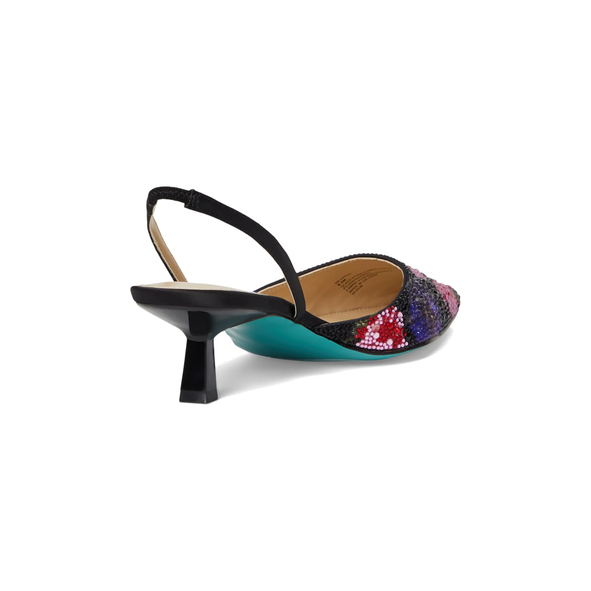 Betsey Johnson Oppal Dress Heels -Black/Flowers