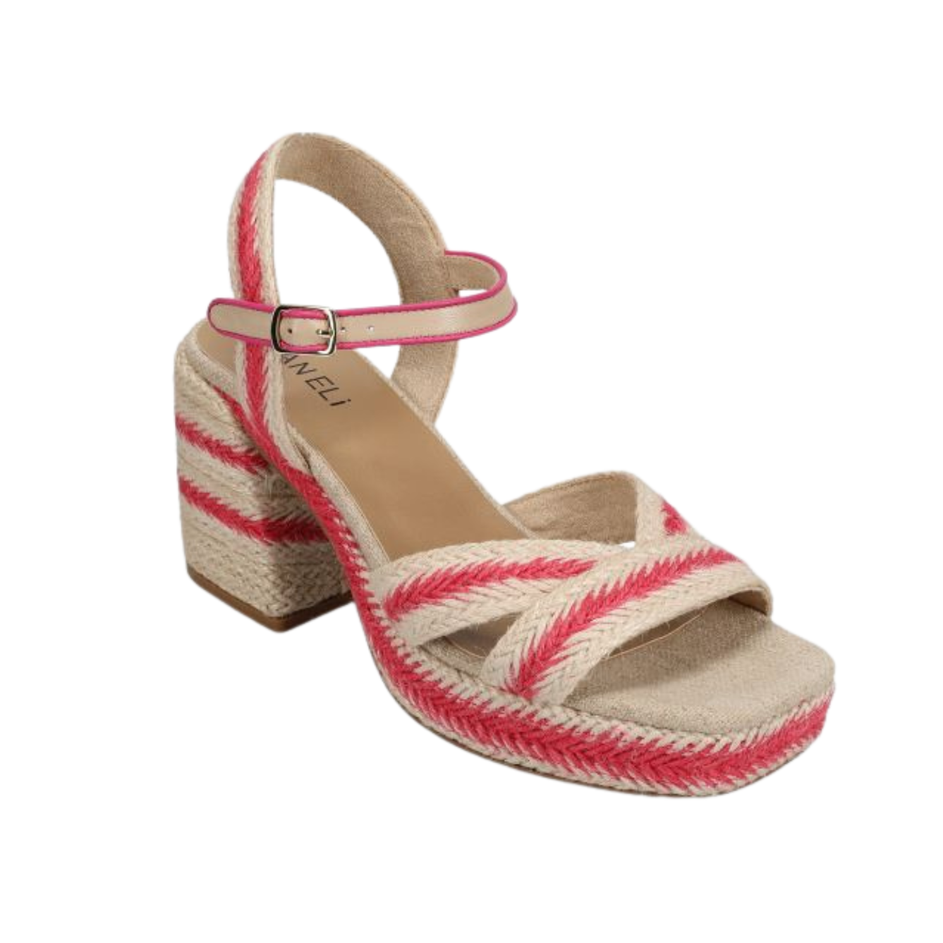 Vaneli Mahira Block Espadrille Heel -Fushia/Natural