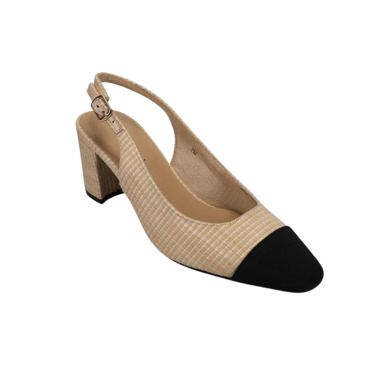 Vaneli Jala Slingback Heel -Beige Hede / Black Toe