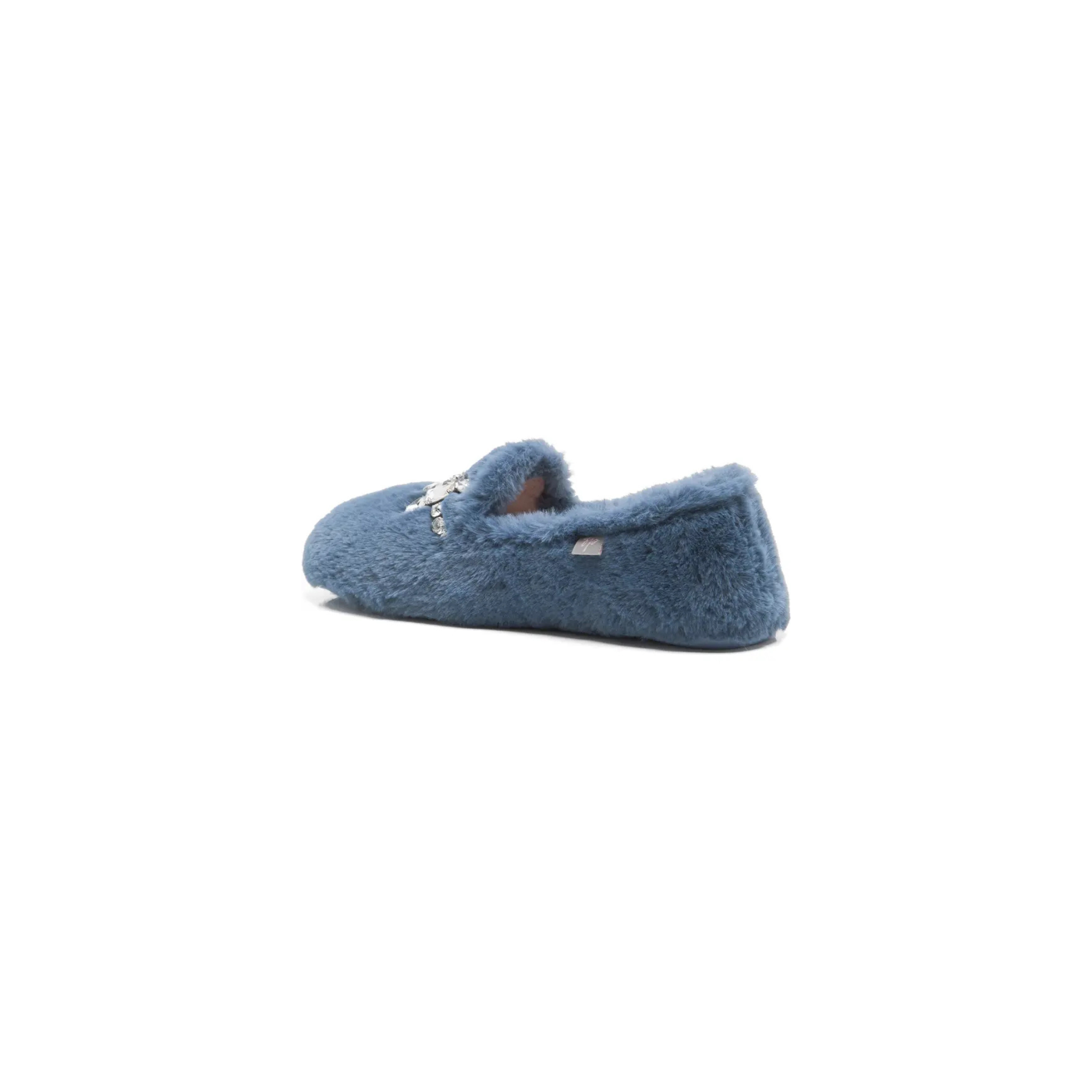 Free People Slumber Party Faux Fur Loafer Slipper -Dark Azure