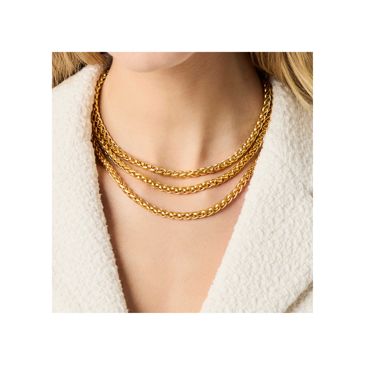 Julie Vos Cobblestone Link Necklace-Gold