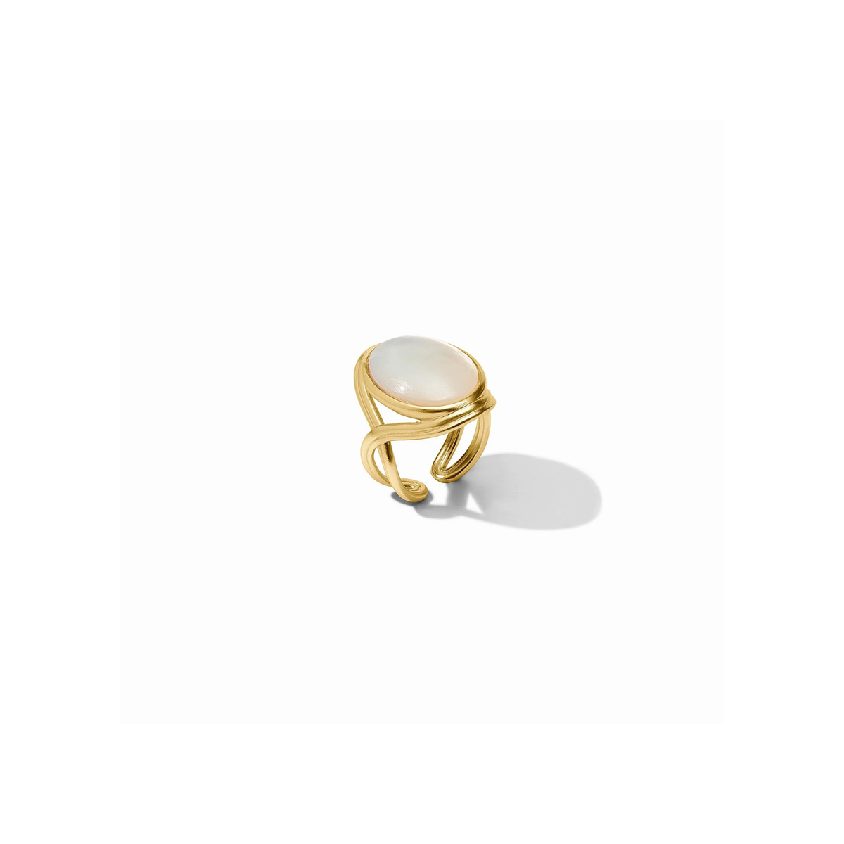 Julie Vos Essex Statement Ring-Gold/Mother of Pearl (6/7)