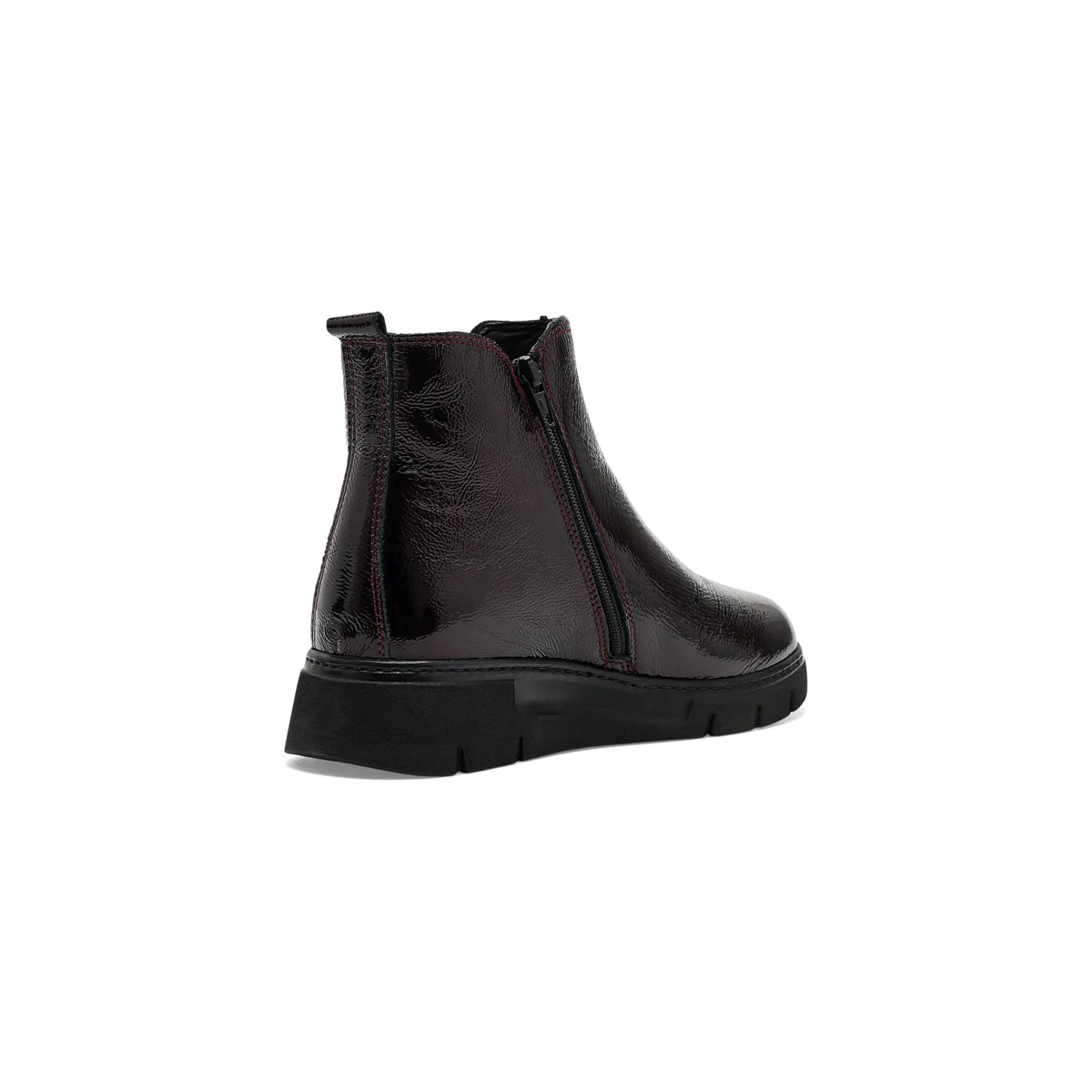 David Tate Promo Bootie-Burgundy Crinkle Patent