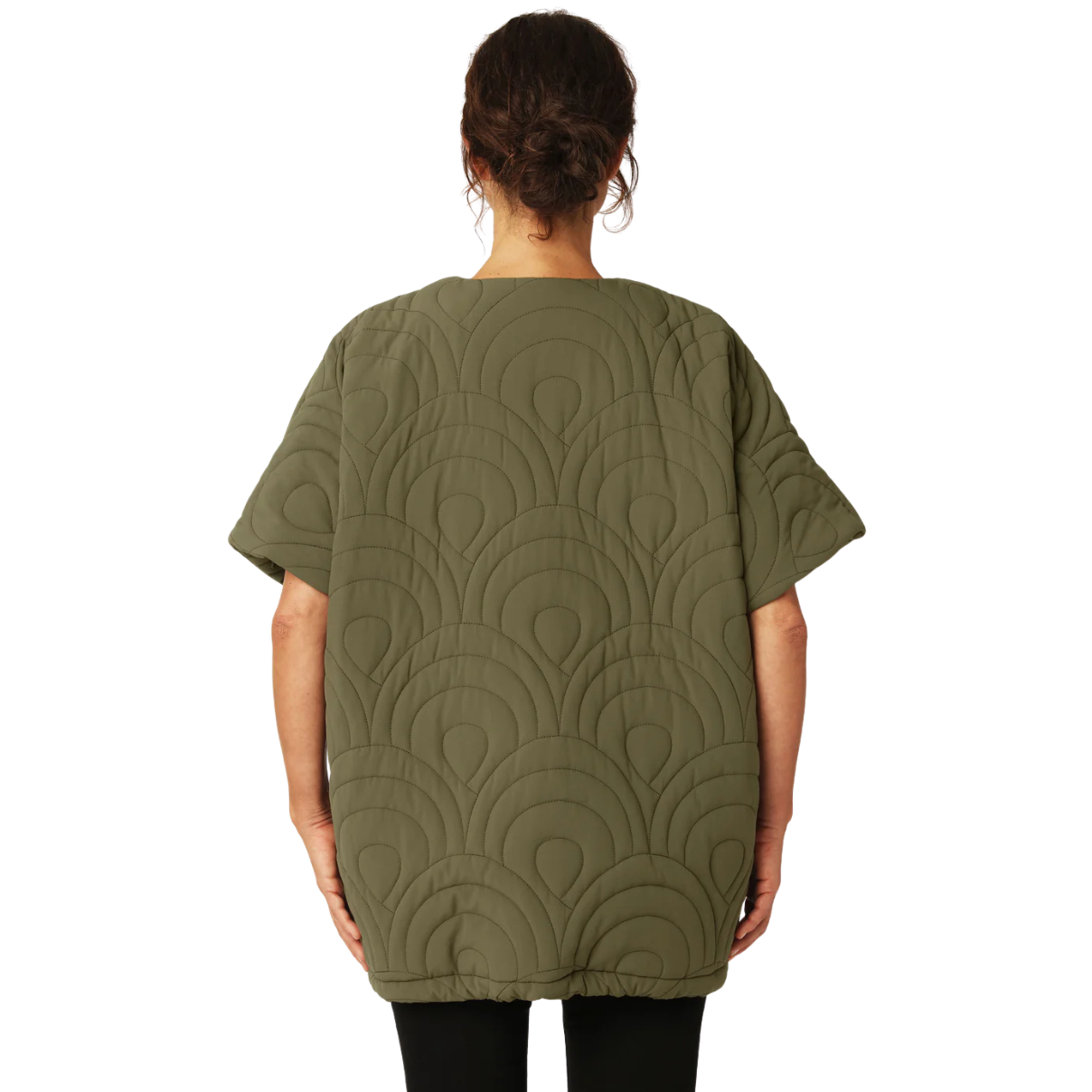 Ilse Jacobsen Blossom Short Quilted Cape -Olive Night