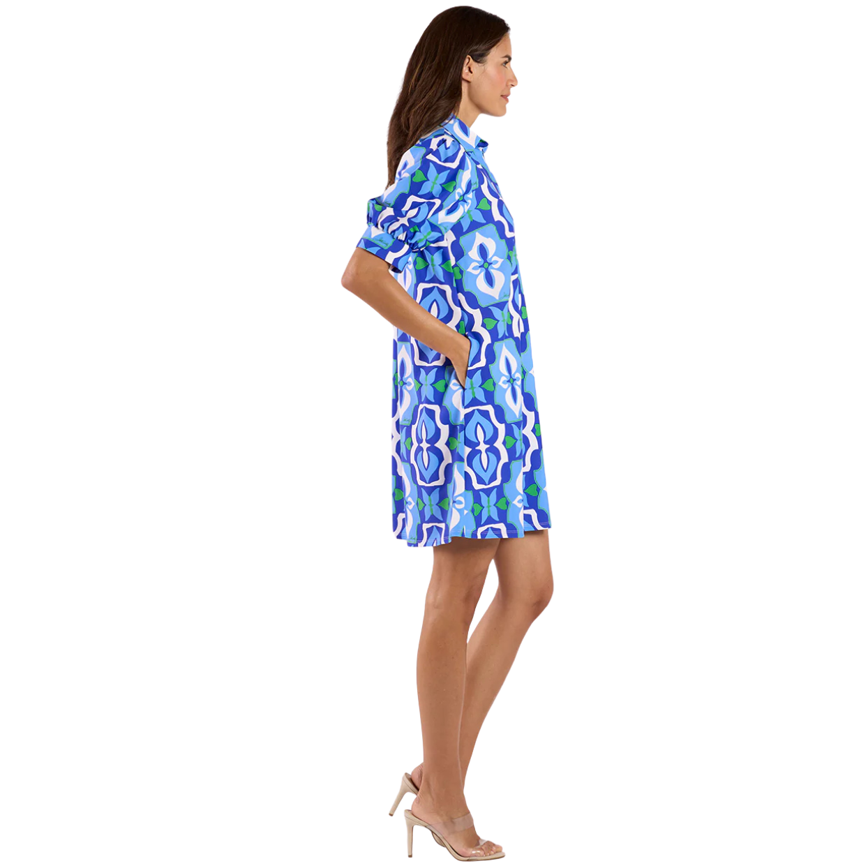 Jude Connally Emerson Dress -Butterfly Tile Cobalt