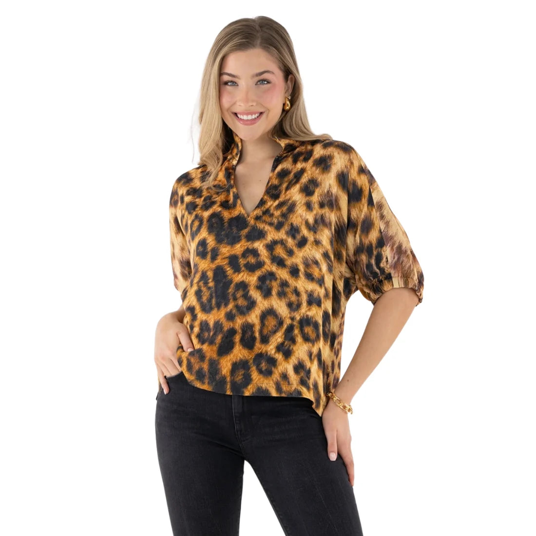 Emily McCarthy Poppy Top -Leopard
