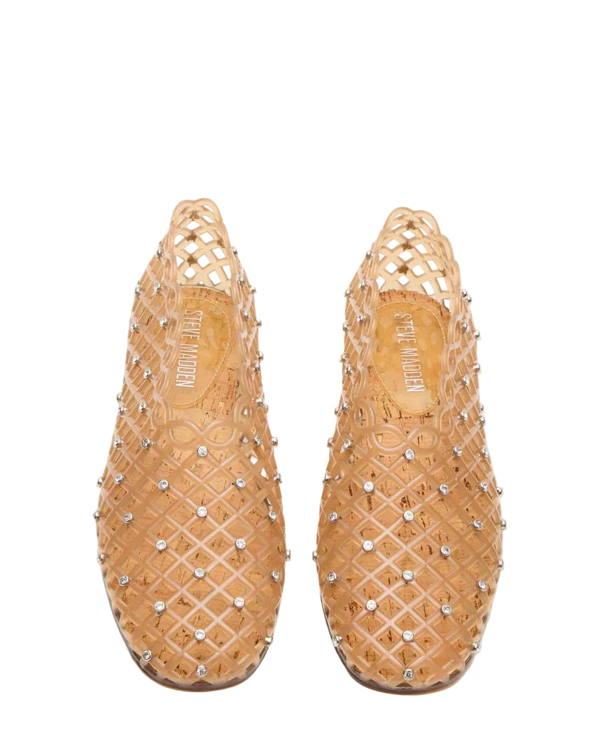 Steve Madden Grove Jelly Flat -Tan Rhinestone