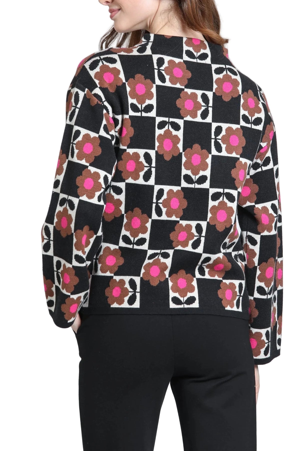 APNY Funnel Neck Pullover-Hot Cocoa Bloom