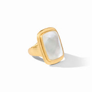 Julie Vos Sahara Stone Ring-Gold/Iridescent Clear Crystal (7)