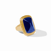 Julie Vos Sahara Stone Ring-Gold/Iridescent Sapphire Blue (8)