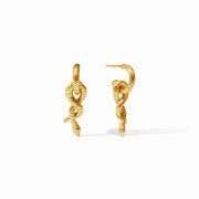 Julie Vos Snake Hoop & Charm Earring-Gold