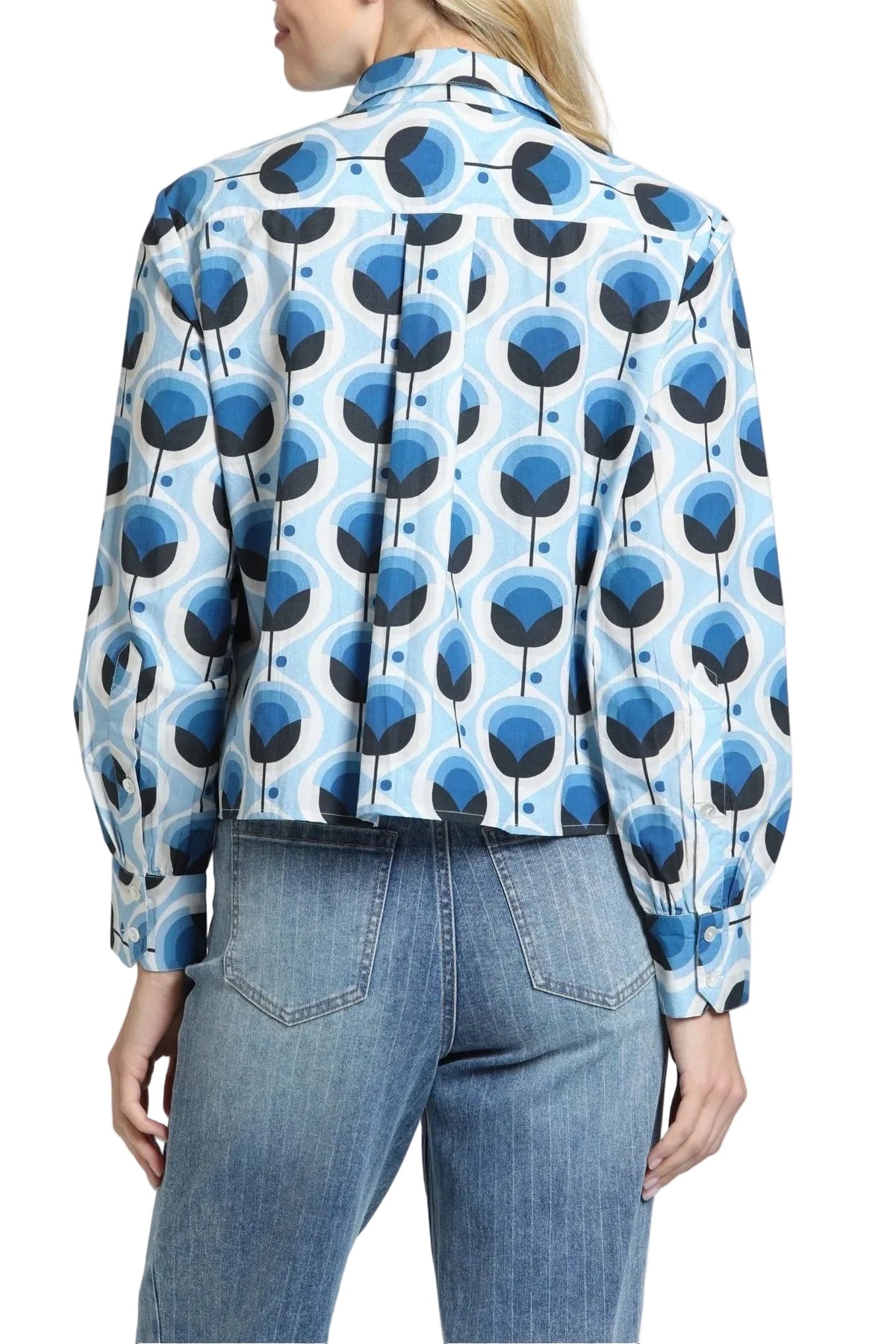APNY Cropped Shirt with Single Pocket-Nordic Blue & Inc