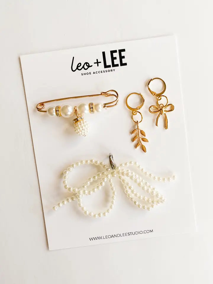 Leo + Lee Pearl & Gold Shoe Charm Pack