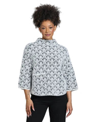 APNY Abstract Floral in Fuzzy Yarn-Monochrome Mosaic